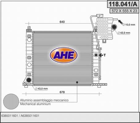 AHE 118.041/A - Radiators, Motora dzesēšanas sistēma autodraugiem.lv