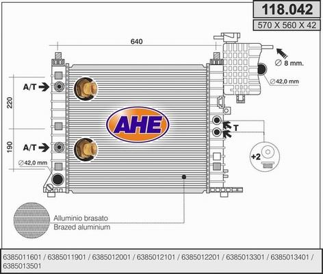 AHE 118.042 - Radiators, Motora dzesēšanas sistēma autodraugiem.lv