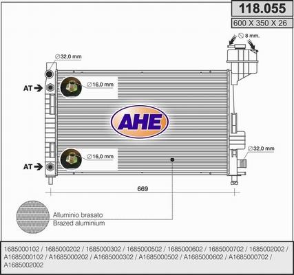 AHE 118.055 - Radiators, Motora dzesēšanas sistēma autodraugiem.lv