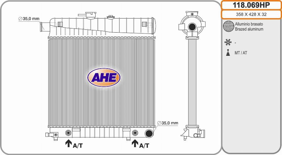 AHE 118.069HP - Radiators, Motora dzesēšanas sistēma autodraugiem.lv