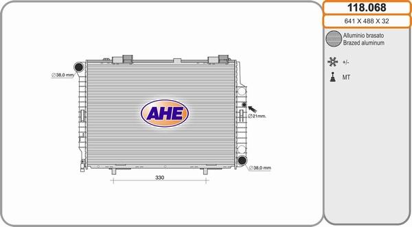 AHE 118.068 - Radiators, Motora dzesēšanas sistēma autodraugiem.lv