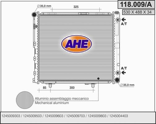 AHE 118.009/A - Radiators, Motora dzesēšanas sistēma autodraugiem.lv