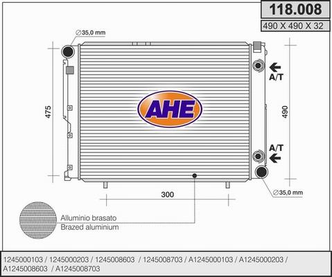 AHE 118.008 - Radiators, Motora dzesēšanas sistēma autodraugiem.lv