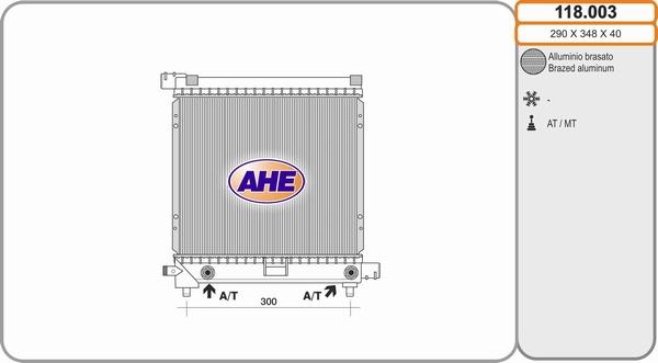 AHE 118.003 - Radiators, Motora dzesēšanas sistēma autodraugiem.lv