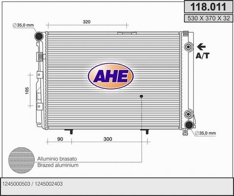 AHE 118.011 - Radiators, Motora dzesēšanas sistēma autodraugiem.lv