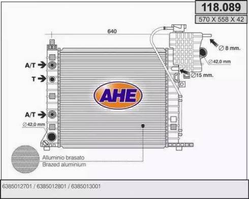 AHE 118.089 - Radiators, Motora dzesēšanas sistēma autodraugiem.lv