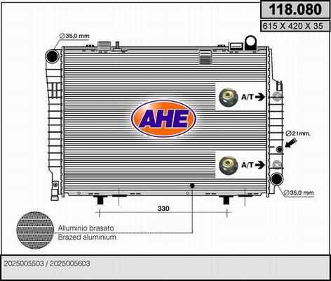 AHE 118.080 - Radiators, Motora dzesēšanas sistēma autodraugiem.lv