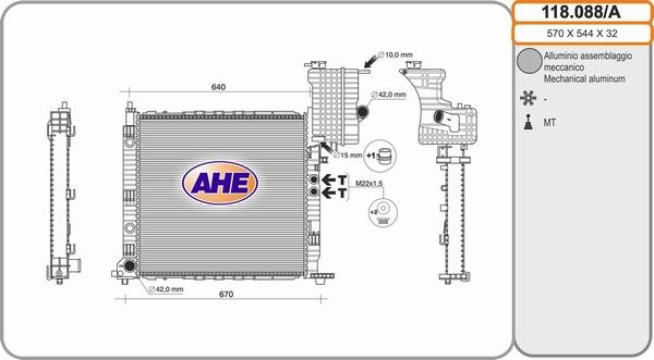 AHE 118.088/A - Radiators, Motora dzesēšanas sistēma autodraugiem.lv
