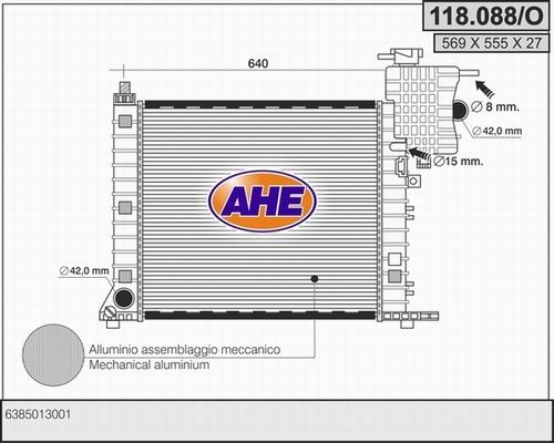 AHE 118.088/O - Radiators, Motora dzesēšanas sistēma autodraugiem.lv
