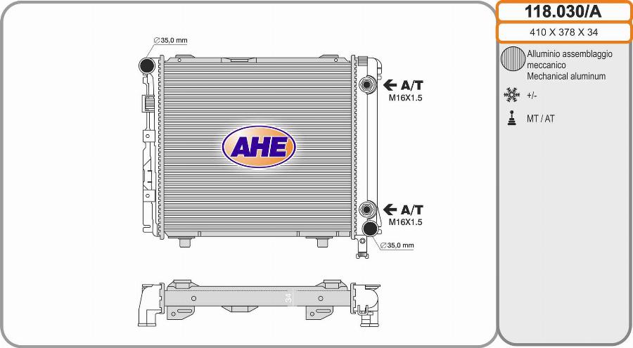 AHE 118.030/A - Radiators, Motora dzesēšanas sistēma autodraugiem.lv