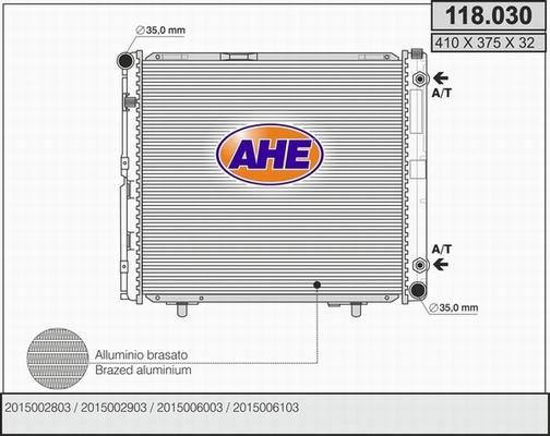AHE 118.030 - Radiators, Motora dzesēšanas sistēma autodraugiem.lv
