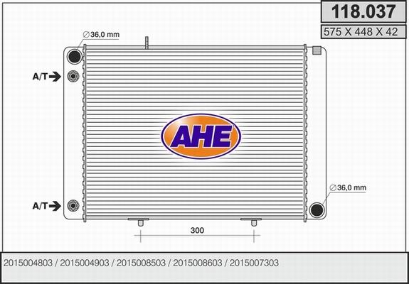 AHE 118.037 - Radiators, Motora dzesēšanas sistēma autodraugiem.lv