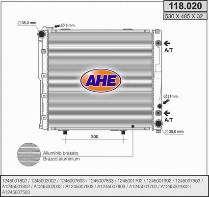 AHE 118.020 - Radiators, Motora dzesēšanas sistēma autodraugiem.lv