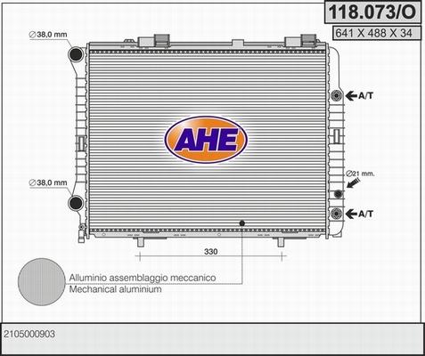 AHE 118.073/O - Radiators, Motora dzesēšanas sistēma autodraugiem.lv