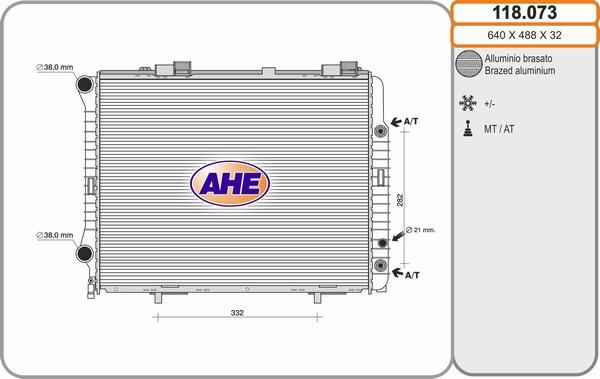 AHE 118.073 - Radiators, Motora dzesēšanas sistēma autodraugiem.lv