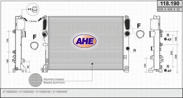 AHE 118.190 - Radiators, Motora dzesēšanas sistēma autodraugiem.lv