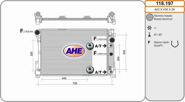 AHE 118.197 - Radiators, Motora dzesēšanas sistēma autodraugiem.lv