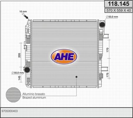 AHE 118.145 - Radiators, Motora dzesēšanas sistēma autodraugiem.lv