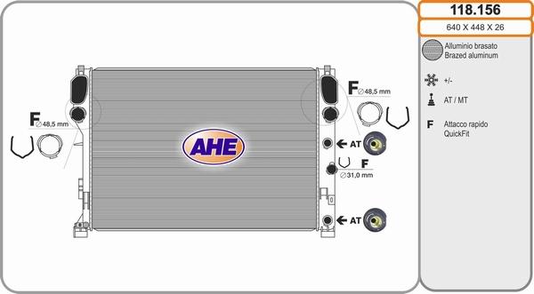 AHE 118.156 - Radiators, Motora dzesēšanas sistēma autodraugiem.lv