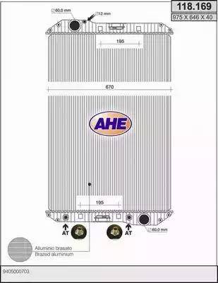 AHE 118.169 - Radiators, Motora dzesēšanas sistēma autodraugiem.lv