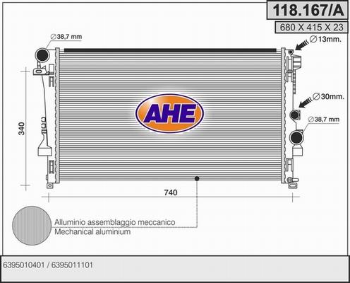 AHE 118.167/A - Radiators, Motora dzesēšanas sistēma autodraugiem.lv