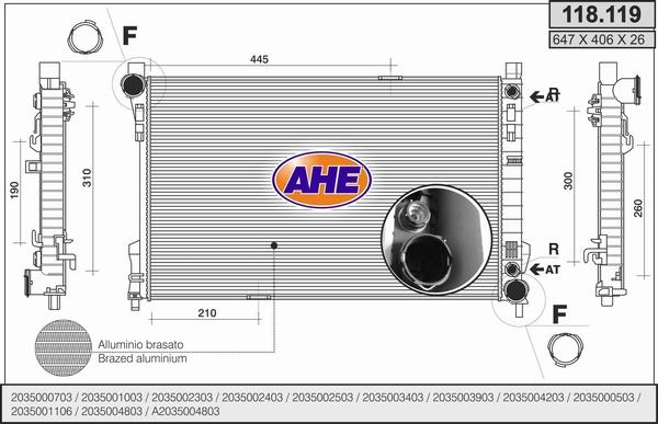 AHE 118.119 - Radiators, Motora dzesēšanas sistēma autodraugiem.lv