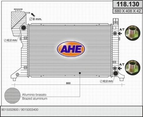 AHE 118.130 - Radiators, Motora dzesēšanas sistēma autodraugiem.lv