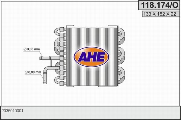 AHE 118.174/O - Radiators, Motora dzesēšanas sistēma autodraugiem.lv