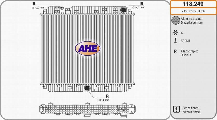 AHE 118.249 - Radiators, Motora dzesēšanas sistēma autodraugiem.lv