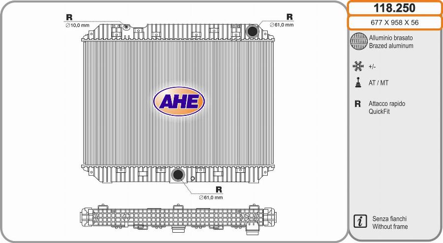 AHE 118.250 - Radiators, Motora dzesēšanas sistēma autodraugiem.lv