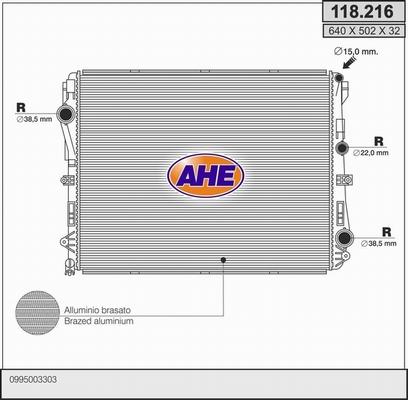 AHE 118.216 - Radiators, Motora dzesēšanas sistēma autodraugiem.lv