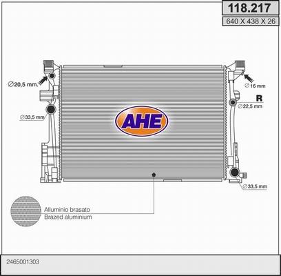 AHE 118.217 - Radiators, Motora dzesēšanas sistēma autodraugiem.lv