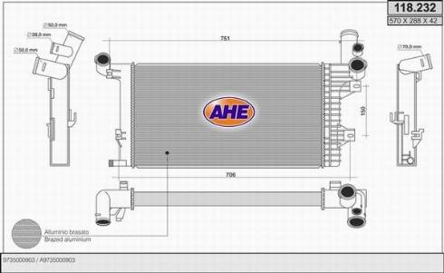 AHE 118.232 - Radiators, Motora dzesēšanas sistēma autodraugiem.lv