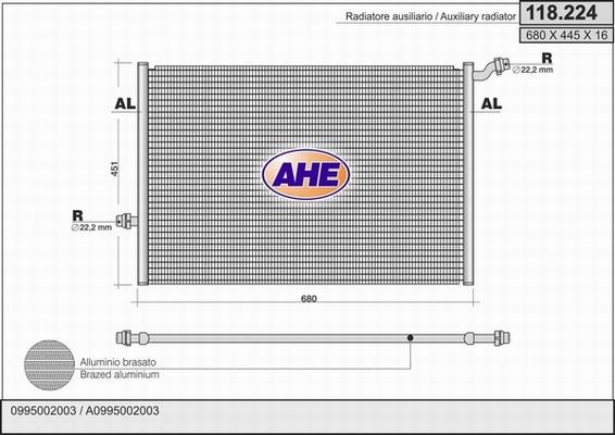 AHE 118.224 - Radiators, Motora dzesēšanas sistēma autodraugiem.lv