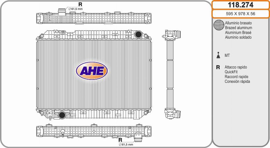 AHE 118.274 - Radiators, Motora dzesēšanas sistēma autodraugiem.lv