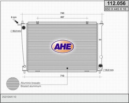 AHE 112.056 - Radiators, Motora dzesēšanas sistēma autodraugiem.lv