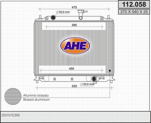 AHE 112.058 - Radiators, Motora dzesēšanas sistēma autodraugiem.lv