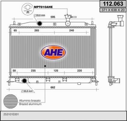 AHE 112.063 - Radiators, Motora dzesēšanas sistēma autodraugiem.lv