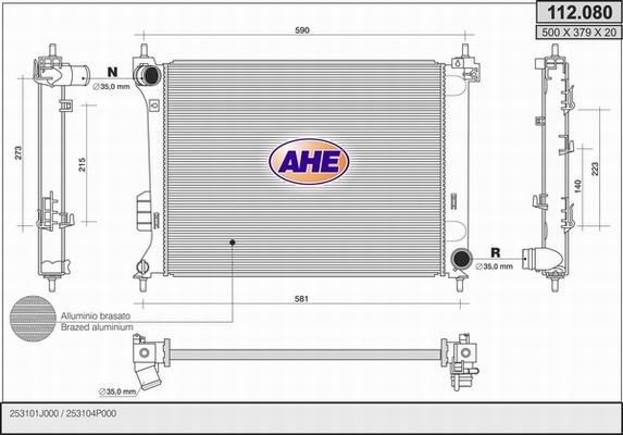AHE 112.080 - Radiators, Motora dzesēšanas sistēma autodraugiem.lv