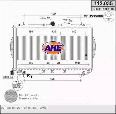 AHE 112.035 - Radiators, Motora dzesēšanas sistēma autodraugiem.lv