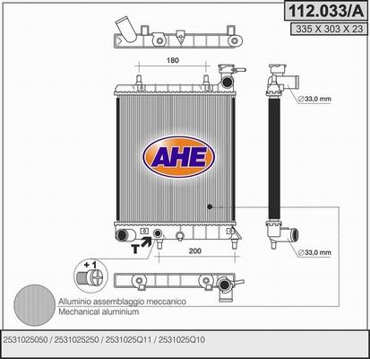 AHE 112.033/A - Radiators, Motora dzesēšanas sistēma autodraugiem.lv