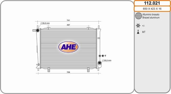 AHE 112.021 - Radiators, Motora dzesēšanas sistēma autodraugiem.lv