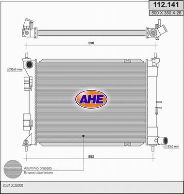 AHE 112141 - Radiators, Motora dzesēšanas sistēma autodraugiem.lv