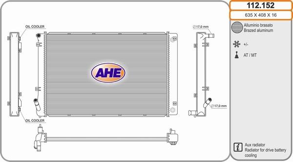 AHE 112.152 - Radiators, Motora dzesēšanas sistēma autodraugiem.lv