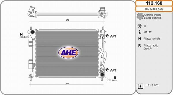 AHE 112.160 - Radiators, Motora dzesēšanas sistēma autodraugiem.lv