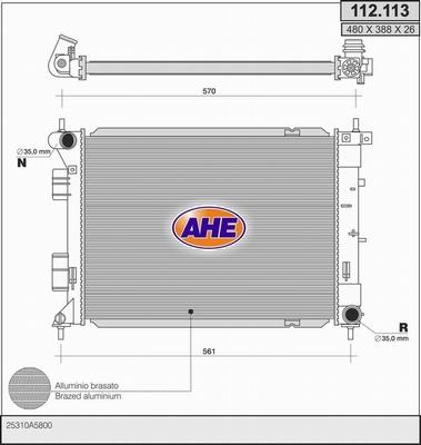 AHE 112.113 - Radiators, Motora dzesēšanas sistēma autodraugiem.lv