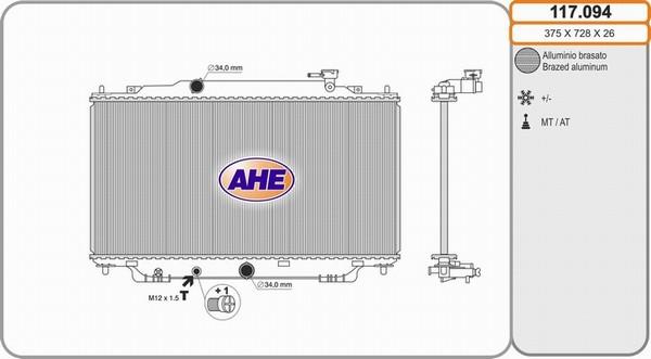 AHE 117.094 - Radiators, Motora dzesēšanas sistēma autodraugiem.lv