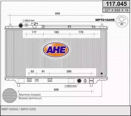 AHE 117.045 - Radiators, Motora dzesēšanas sistēma autodraugiem.lv