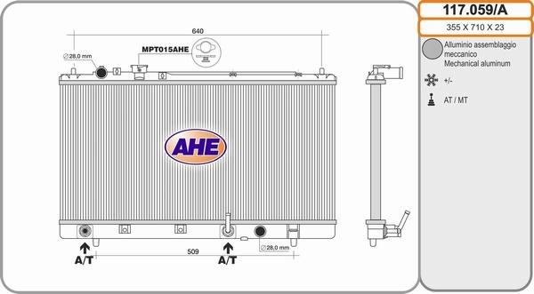 AHE 117.059/A - Radiators, Motora dzesēšanas sistēma autodraugiem.lv