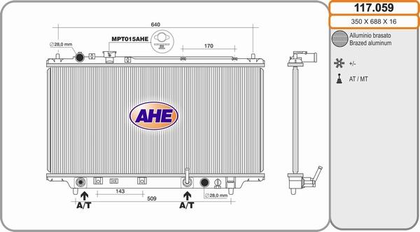 AHE 117.059 - Radiators, Motora dzesēšanas sistēma autodraugiem.lv